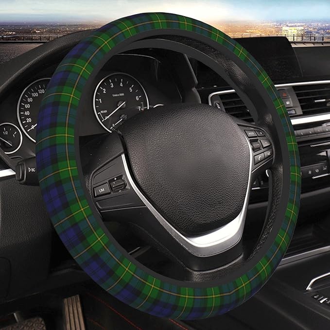 Thickened Elastic Steering Wheel Cover, Gordon Clan Tartan Plaid Ultra, Soft, Breathable, Fit for Cars, SUVs, Trucks, Stylish Comfortable Grip