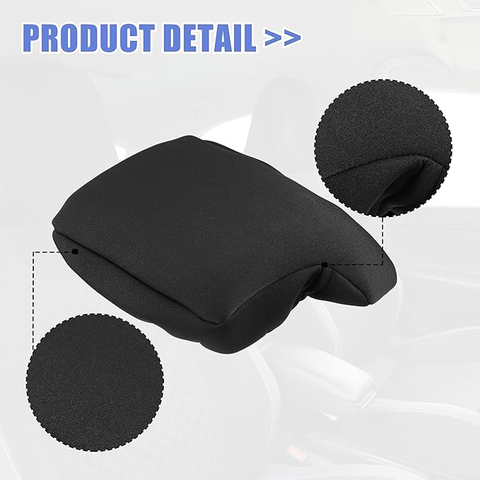 X AUTOHAUX Car Center Console Armrest Cover for Ford for Ranger 2019-2023 Neoprene Interior Arm Rest Cover Elbow Cushion Pad Black