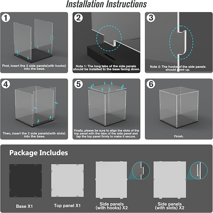 Choowin Acrylic Display Case for Lego Boutique Hotel 10297 for Lego Modular Buildings for Lego Hocus Pocus 21341 Thickened Clear Display Cases for Collectibles Assemble Dustproof Display Box(White)