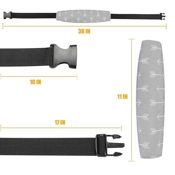 Baby Carseat Head Support,Car seat Straps Pillow Support Ban,Stroller Neck Relief Strap Headrest,Slumber Sling Sleep Positioner for Toddler Infants Child Children Kids(Gery)