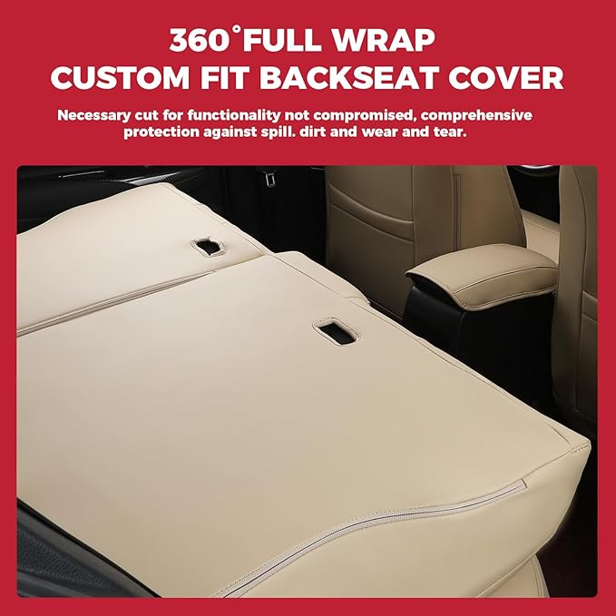 FREESOO for Toyota RAV4 Seat Covers - Custom Fit Car Seat Covers Full Set for Toyota RAV4 2024-2019 2025 LE XLE Limited XLE Premium - Luxury Waterproof Leather Seat Covers for SUV - Beige