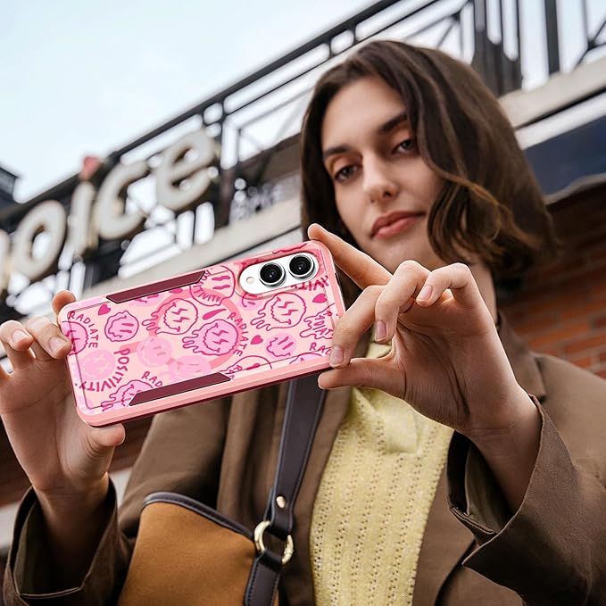 for Samsung Galaxy S25 Edge Case - Compatible with MagSafe Women Girls Cute Magnetic Protective Phone Cover Girly Unique Fashion Heavy Duty Shockproof Design for Samsung S25 Edge Case