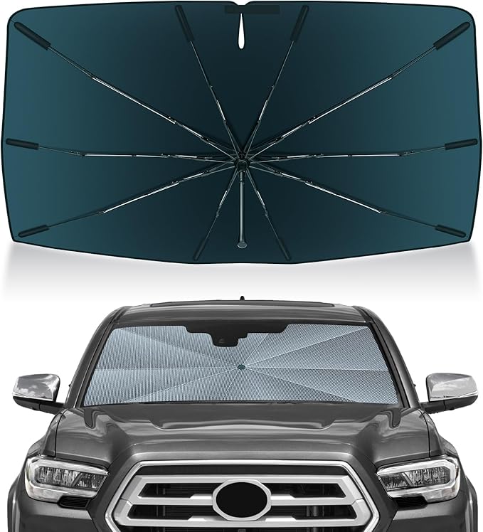 Autorder Windshield Sun Shade Umbrella for 2016-2026 Toyota Tacoma Accessories,Upgraded Ice Crystal Material,Easy Setup Umbrella Sunshade for Car Windshield,100% Sun Blocking