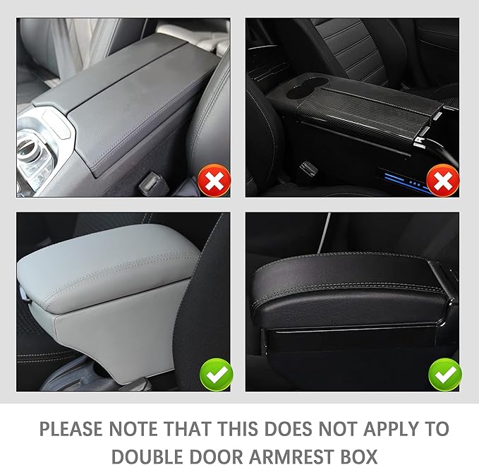 IHOTDER Patchwork Leather Center Console Covers for Cars,Upgraded Arm Rest Cover for Car with Side Storage Pocket for Car Seat Organizer,Middle Console Cover Stylish Car Decoration (Red)