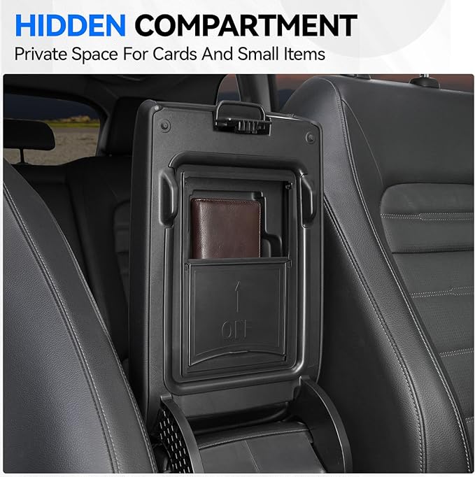 5PCS Center Console Organizer Tray for 2026 2025 2024 2023 Honda CRV Accessories, Armrest Storage Box and Drawer, Armrest Hidden Storage Box, Dashboard Organizer Tray and Cup Holder for Honda CR-V