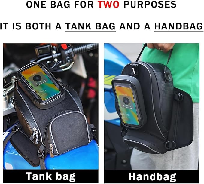 Motorcycle Tank Bag for Honda Rebel CMX 300 500 CMX300 CMX500, Strong Magnetic Waterproof Oxford Black Motorbike Quick Release Pannier Bag