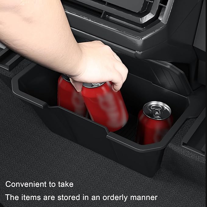 Rear Center Console Organizer for Tesla Cybertruck Trash Can with Anti-Slip Lid Cover Backseat Storage Box 2nd Row Seat Organizer Bin for Cybertruck Accessorie 2024 2025