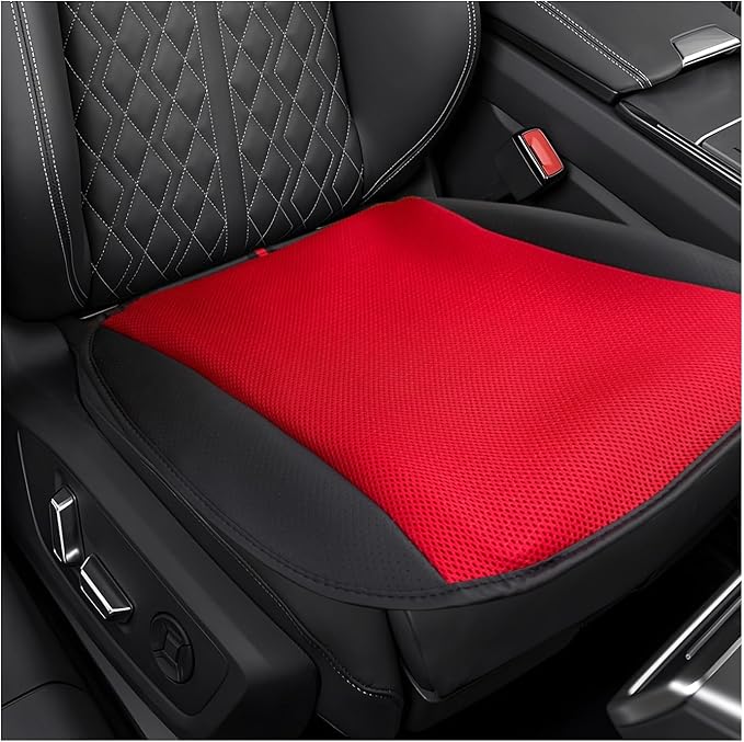 Cooling Car Seat Cushion, Ventilated Cool Bottom Seat Cover with USB Interface, 3-Speed Adjustable Comfy Cooling Pad for Auto Front Seats Home Office Chairs, Car Accessories (Red)