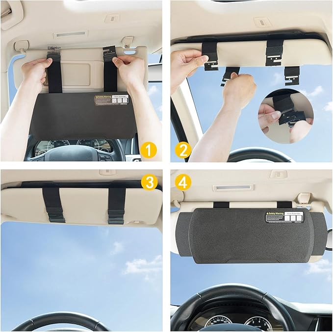 Car Visor Sunshade Extender, Window Shade, Anti-Glare Sun Blocker for Driver or Front Seat Passenger,1 Piece (Black)