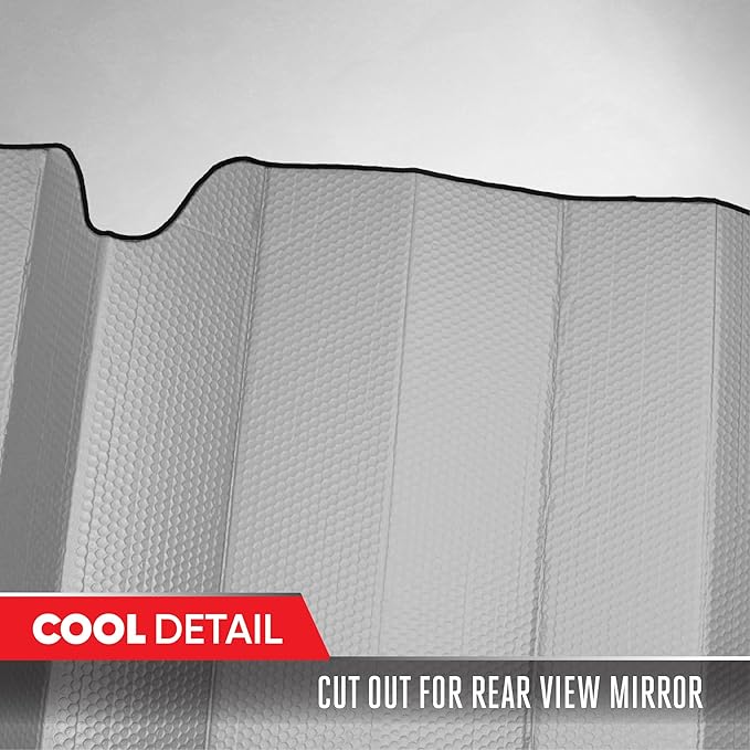 Motor Trend Front Windshield Sun Shade - Accordion Folding Auto Sunshade for Car Truck SUV - Blocks UV Rays Sun Visor Protector - Keeps Your Vehicle Cool - 58 x 24 Inch (Gray)