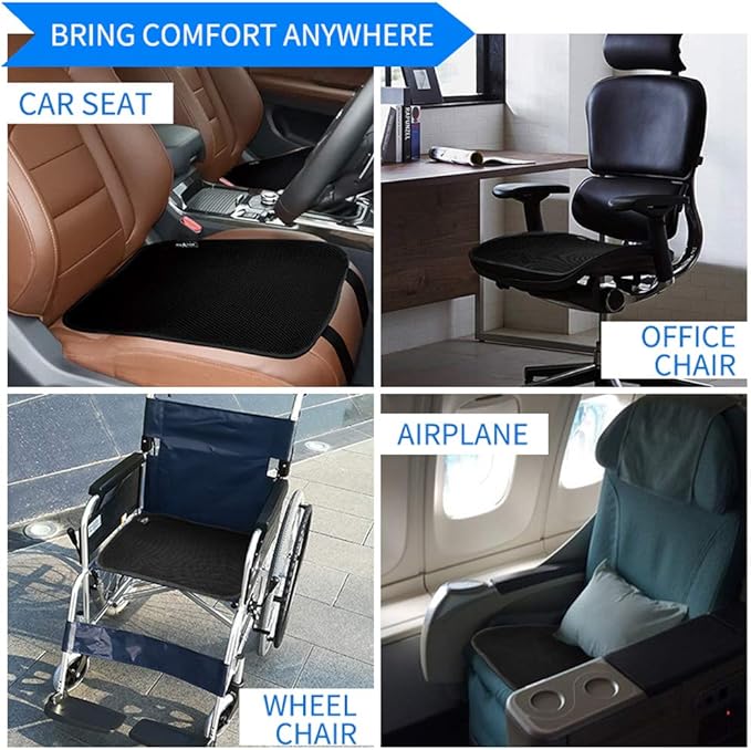 Big Ant Breathable Car Seat Cushion, 1PC Car Interior Seat Cover Cushion Pad Mat for Auto Supplies Home Office Chair (Black)
