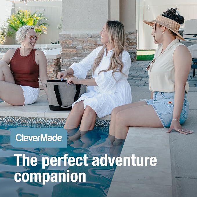 CleverMade Collapsible Insulated Cooler Bag – Leakproof Soft Cooler for Beach, Travel, Car – Bottle Opener