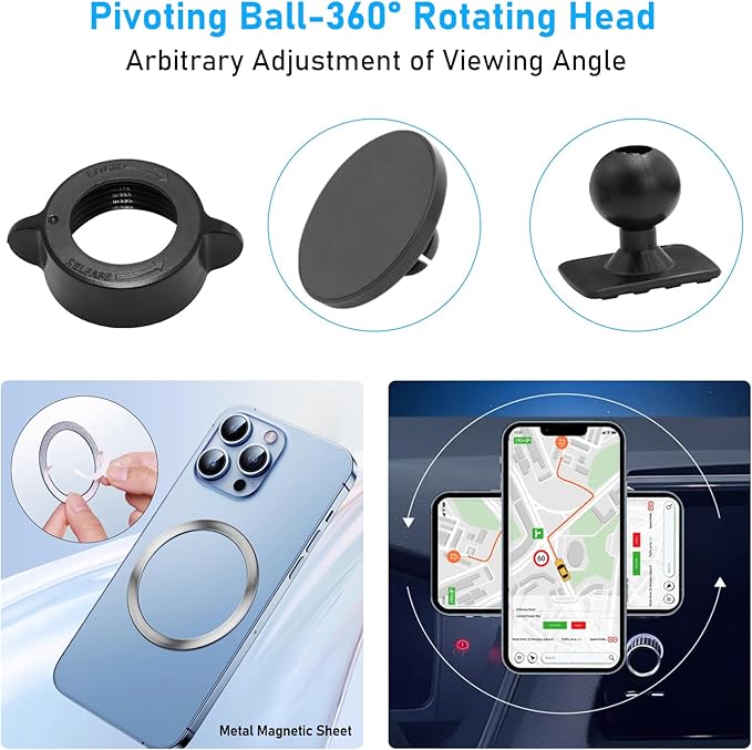 Compatible with Toyota Tundra Phone Holder 2017-2021 for Air Vent,2nd Gen Tundra Phone Mount Magnetic Navigation Bracket Anti-Shake,360 Degree Rotation Tundra Dashboard Cell Phone Mount Stand
