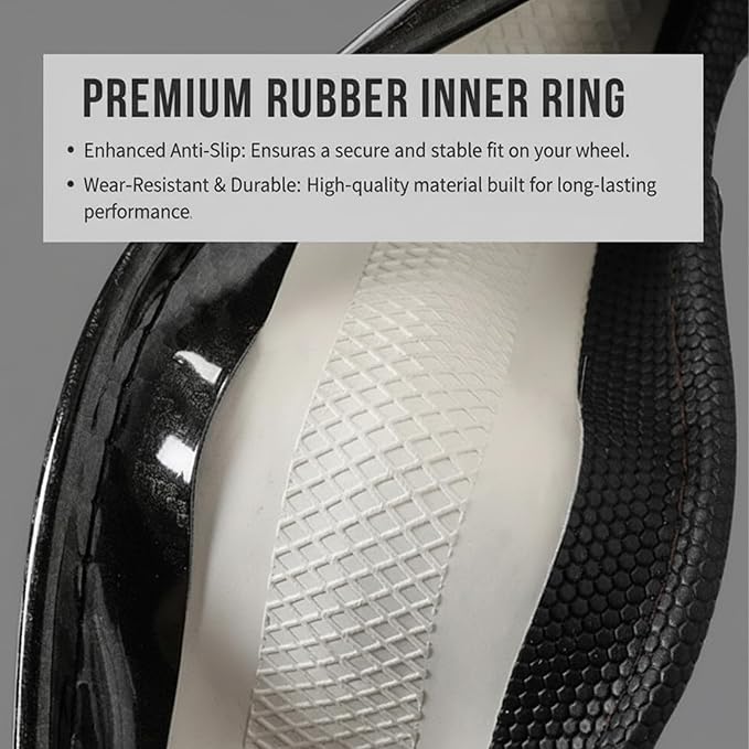 Heavy Duty Truck Steering Wheel Cover 17.5-18 Inch, Carbon Fiber with Anti-Slip Grip, X-Large Wheel Protector for Commercial Semi-Trucks, Buses and RVs (Gray/Black)