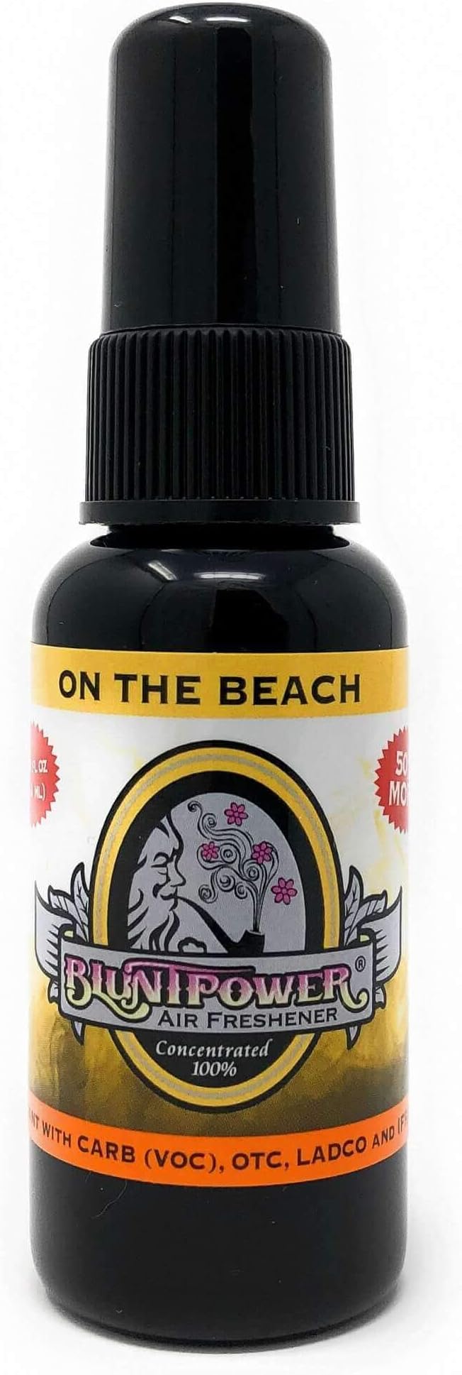 BluntPower (On the Beach, 1 Pack) Concentrated Air Freshener for Room and Car Spray - Oil-Based Diffuser Spray Bottle - Long-Lasting Bathroom Spray, Car Freshener, & Odor Eliminator Spray