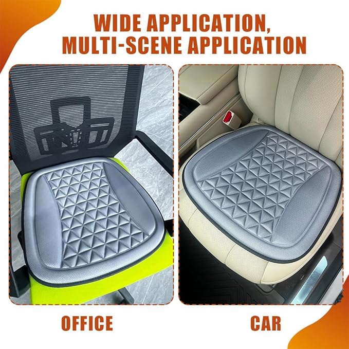 Seat Covers for Cars, Car Seat Cooling Pad, Comfortable Breathable Front Vehicle Cover Cooling Pad, Automotive Accessories Anti-Slip Ventilated Auto Protectors Universal for SUV Truck (Gray)