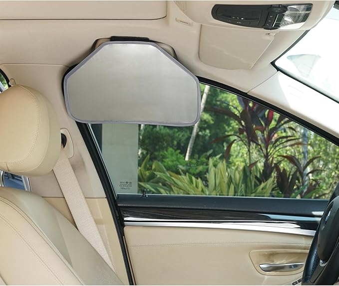 TFY Side Window Sun Visor for Car Roof Handles - Sun Glare and Heat Blocker for Driver or Passenger, Reduces Side Window Glare, Easy Installation and Storage (Gray)