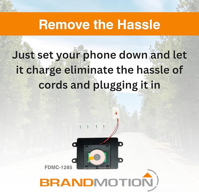 Brandmotion FDMC-1285 QI Certified GM Wireless Charger Retrofit Repair Kit fits 2015-2018 Colorado Cruze Canyon Cadillac | Plugs into Your Factory Power Connector | 10w Fast Charging