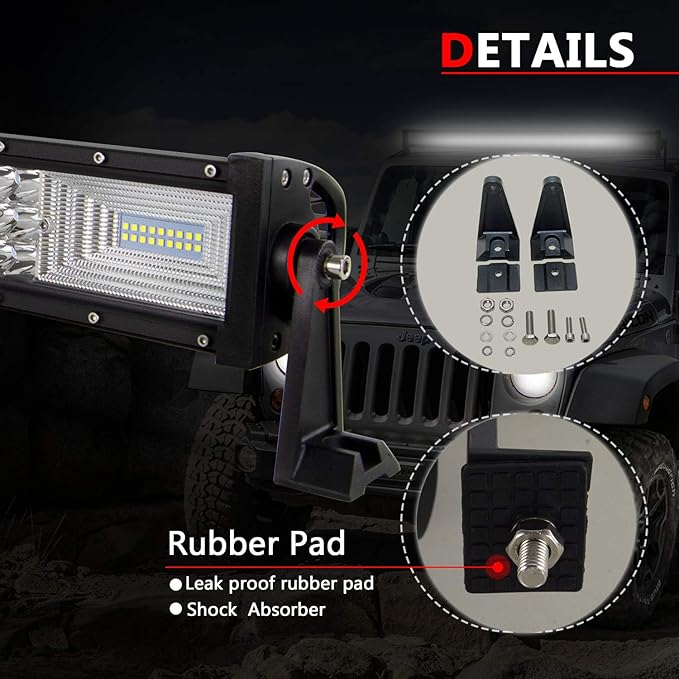 AUXTINGS 32 inch 405W LED Light Bar Triple Row Spot Flood Beam Work Light with Wiring Harness kit Switch for Trucks Tractor 4X4 Boat Off Road Auto Fog Driving Lamp 12V 24V Waterproof IP67