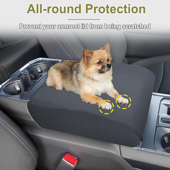 PIMCAR Center Console Cover for 2021-2025 2026 Ford F150 Middle Armrest Cusion Protector Anti Scratch Nylon Cover Interior Accessories(Bucket Seat Only)