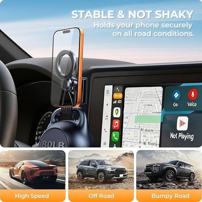 Car Phone Holder for Toyota Camry LE/SE 2026 2025 (Only for 8-Inch Screen) 360° Rotation Magnetic Cell Phone Mount, Compatible with Magsafe, Does Not Affect Air Vent