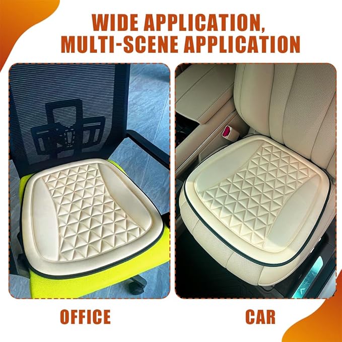 Seat Covers for Cars, Car Seat Cooling Pad, Comfortable Breathable Front Vehicle Cover Cooling Pad, Automotive Accessories Anti-Slip Ventilated Auto Protectors Universal for SUV Truck (Beige)