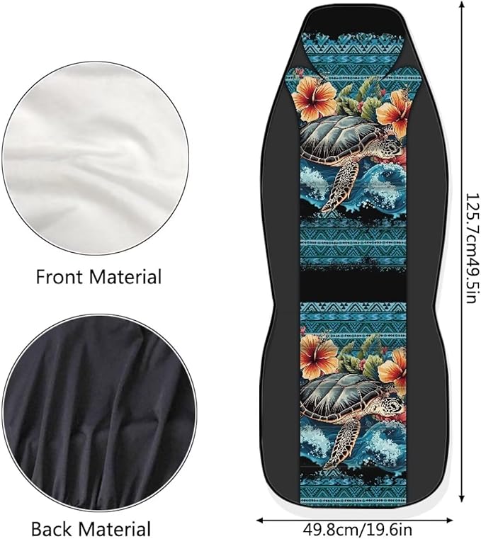 ELEQIN Hawaii Turtle Car Seat Covers Universal High Back Fashion Cushion Protector for Car Truck Suvs,Sedans,Vehicles, Front Car Seat Covers 2 Pack