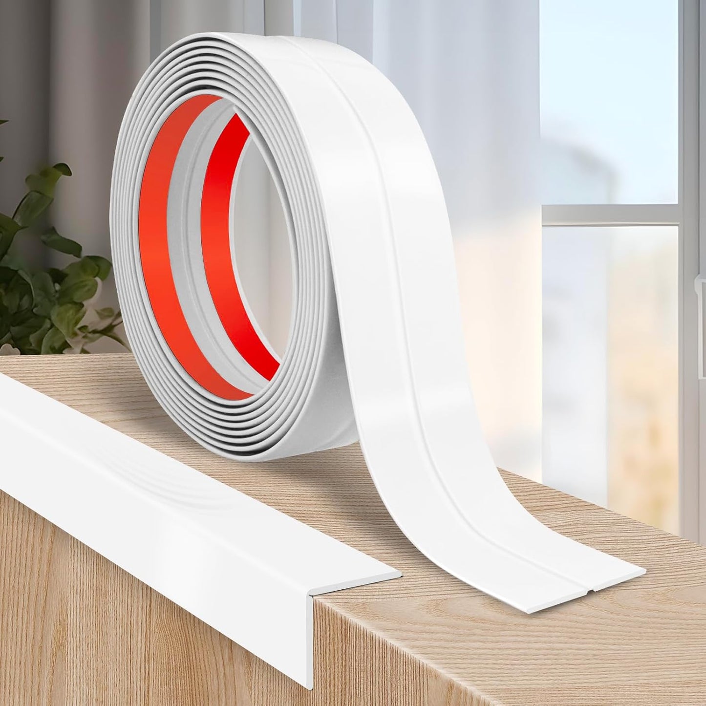 Flexible Wall Corner Protector Moulding Trim Peel and Stick Wall Corner Guards Edge Protector Self Adhesive Molding Trim Strip for Edge Ceiling (White, 1.6 in x 10 Ft)