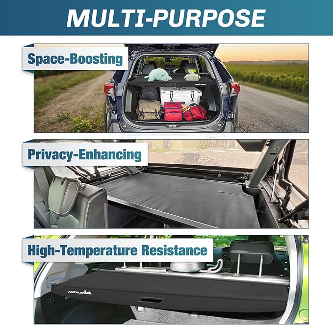 Nilight Trunk Cargo Cover for Toyota RAV4 Accessories 2019 2020 2021 2022 2023 2024 2025, Retractable Security Shade Rear Cargo Cover, with Trunk Storage Net, 1-Pack