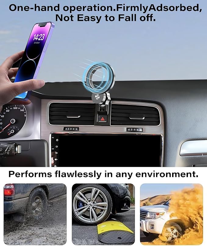 Car Phone Holder for VW Golf GTI 2015-2021 / Golf R 2015-2019 MK7 MK7.5 Accessories Compatible with MagSafe Hands-Free 360° Rotation Adjustable Cell Phone Mount Does Not Affect Air Vent