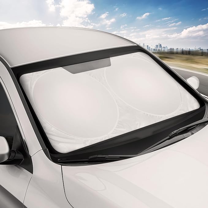 Motor Trend Pop-Up Windshield Sun Shade for Car– Foldable, Collapsible Sun Visor with Storage Bag – Small Size (61 x 29 Inches)