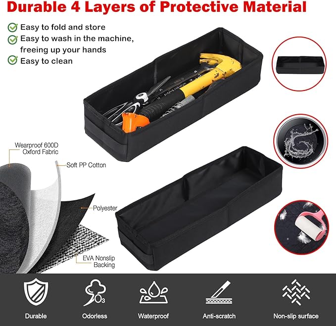 Under Seat Organizer for Hummer EV Accessories Backseat Rear Hidden Under Seat Storage Bags Portable Waterproof Foldable Storage Tool with Handle for Hummer EV SUV Pickup 2024 2025 2026 (B/1PC)