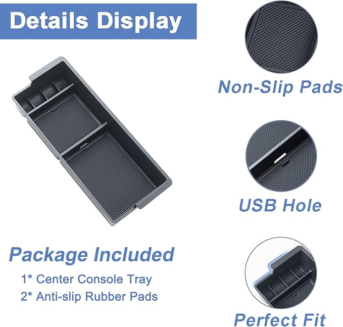 PIMCAR Center Console Organizer for 2023 2024 2025 2026 Ford F250 F350 F450 F550 Super Duty | Custom Fit Insert Compatible with Factory Tray (Fits Bucket Seats) - One Tray