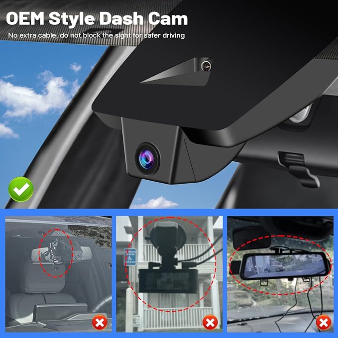 Front 4K & Rear 1080P Dash Cam for Toyota RAV4 2022 2023 2024 2025 2026 LE Limited SE Adventure XLE Premium XSE (Model B) with Vent Hole, OEM Look, WiFi&APP, G-Sensor, Loop Recording, 128GB Card