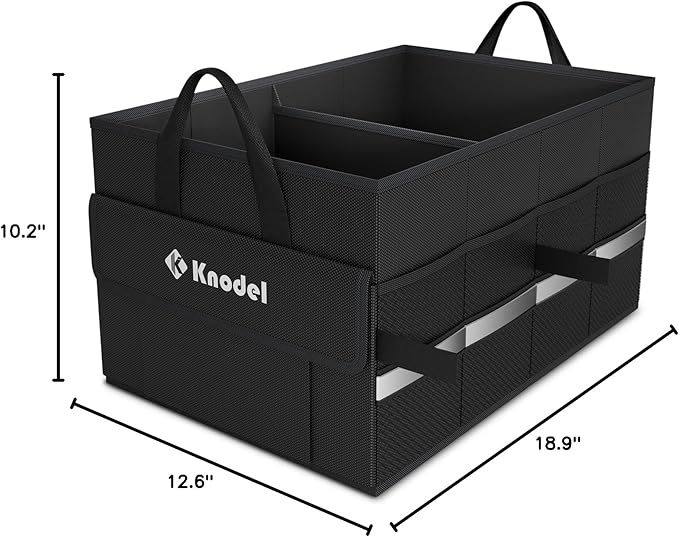 K KNODEL Car Trunk Organizer, Collapsible Car Trunk Storage Organizer, Car Organizer and Storage for SUV, Truck, Sedan (Small, Black)