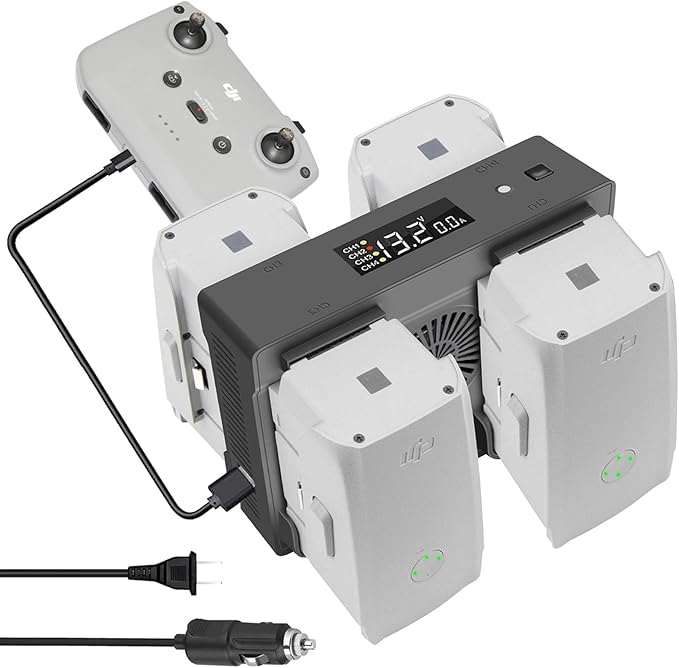Hanatora Air 2S,Mavic Air 2 Wall & Car Charger Compatible with DJI Air 2S,Mavic Air Battery, 5 in 1 Rapid Multi Parallel Charging Hub Drone Accessories