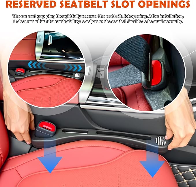 2026 New Car Seat Gap Filler Organizer,2PCS Car Seat Gap Plug with Storage Slot & American Flag Design,Universal Between Cars Seats Blocker Fits 0.98 to 1.57 inch Gaps