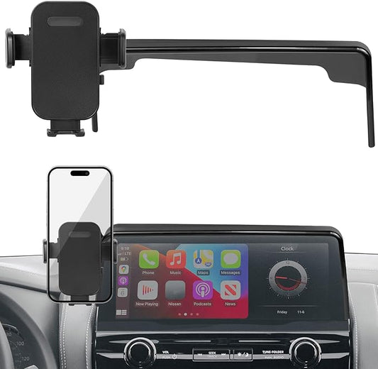 Car Phone Holder Custom for 2021-2024 Armada & 2022-2024 QX80 12.3-inch Screen Auto Interior Accessories Decoration Mobile Cell Phone Mount Bracket with Hands-Free & 360°Rotation