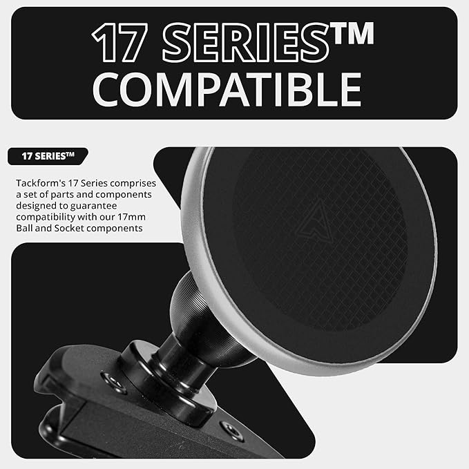 Tackform Link Vent Mount Magnetic Wireless Charging Phone Holder - Compatible with MagSafe, 2018-2023 Jeep Wrangler JL, 4XE, and Gladiator JT | CNC Billet Aluminum Bracket, Zero Slip | Short Reach