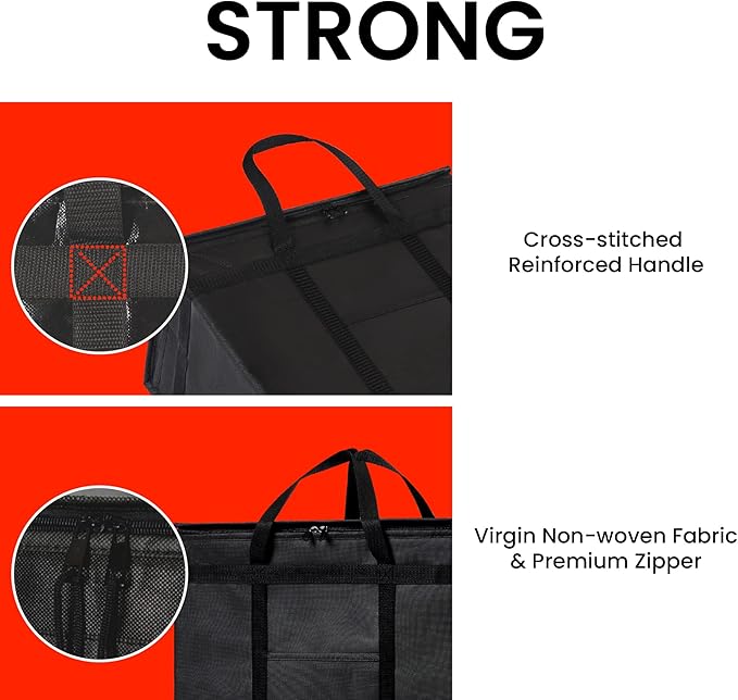 NZ home Insulated Bags for Food Delivery (XL Plus) Grocery Shopping Cooler Bag, Pizza Delivery, Hot & Cold Catering Tote, Reusable, Foldable & Heavy Duty (2 Pack, Red)