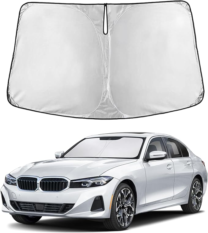 EcoNour Windshield Sunshade Compatible for BMW 3 Series 2019-2024 2025 2026, Sun Visor for Front Windshield & Window Sun Shade Cover, UV Heat Blocker & Protector, Car Accessories