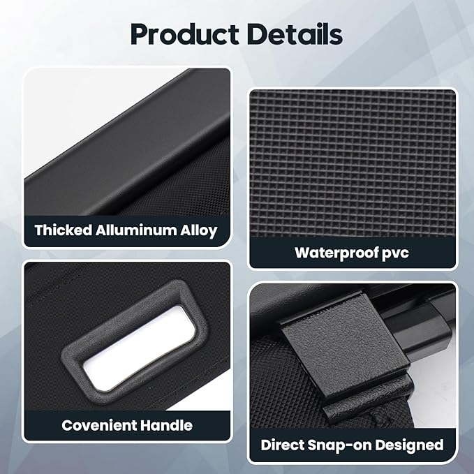 Powerty Cargo Cover for Tesla Model Y Juniper 2025 2026(Just for 5-Seaters), Trunk Cover Retractable Trunk Shielding Shade Privacy Luggage Screen for Model Y Juniper Accessories