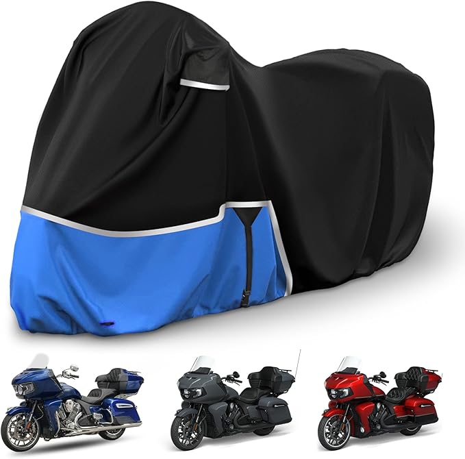 Waterproof Motorcycle Cover Replace for Indian Roadmaster/Pursuit, 420D Oxford Cloth Customized Motorcycle Cover for Snow Rain Dust Protection