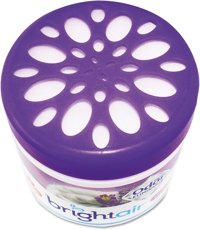Bright Air Solid Air Freshener and Odor Eliminator, Lavender and Fresh Linen Scent, 14 Ounces (900014) , Purple