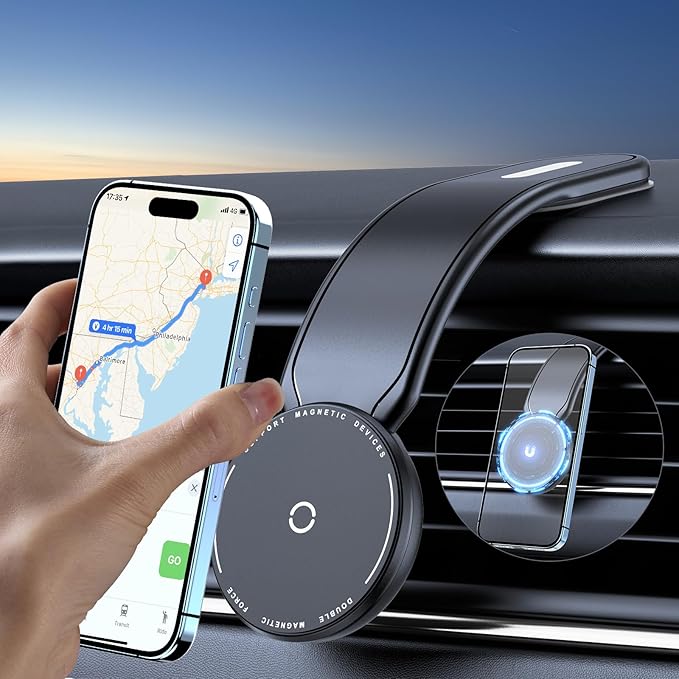 This Hill Magnetic Car Phone Holder, Bendable Aluminum Arm Car Magnet Phone Mount【18 Strong Magnets】 Magnetic Phone Holder for Car Dashboard/Windshield, Compatible with iPhone 17 16 15 14 13 12 Series