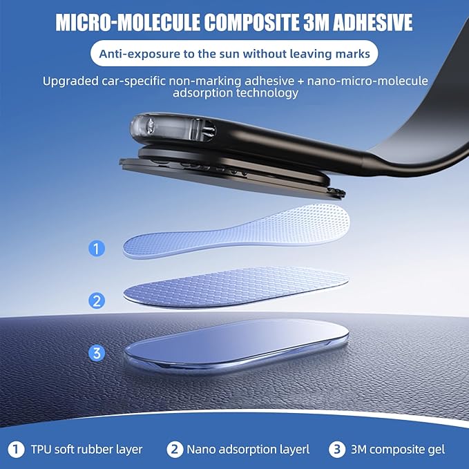 Flexible Bendable Aluminum Alloy Magnetic Phone Holder for Car - Phone Mount for Car with 2 Bases, 2 Metal Rings - Car Mount for iPhone 16 15 14 13 12 Pro Max - Car Phone Holder for Dashboard