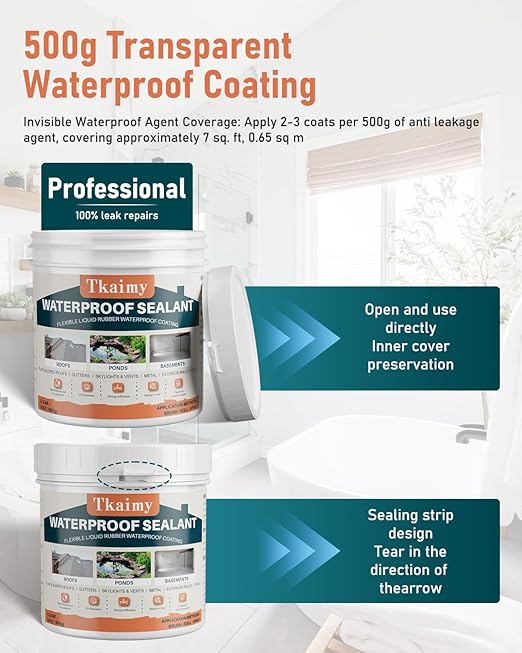 Transparent Invisible Waterproof Coating Agent, 17oz Liquid Waterproof Sealant Indoor & Outdoor Clear Water Sealant, Water-Based