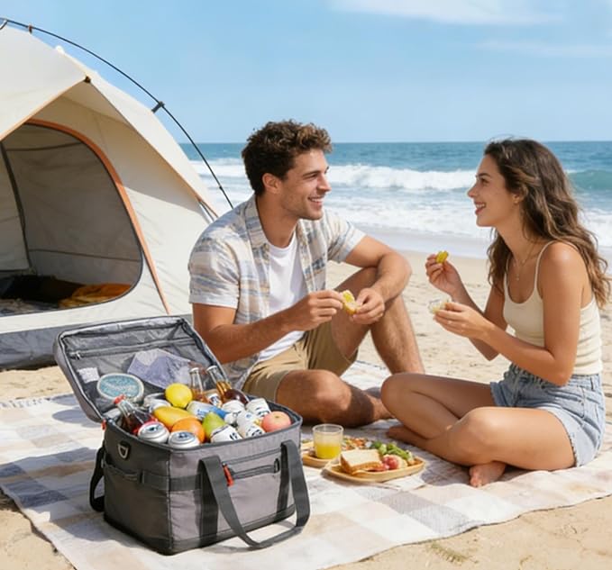TOURIT Soft Sided Cooler Bag Insulated 48/60 Cans, Large Collapsible & Leakproof Ice Chest for Picnic, Beach, Camping, Travel