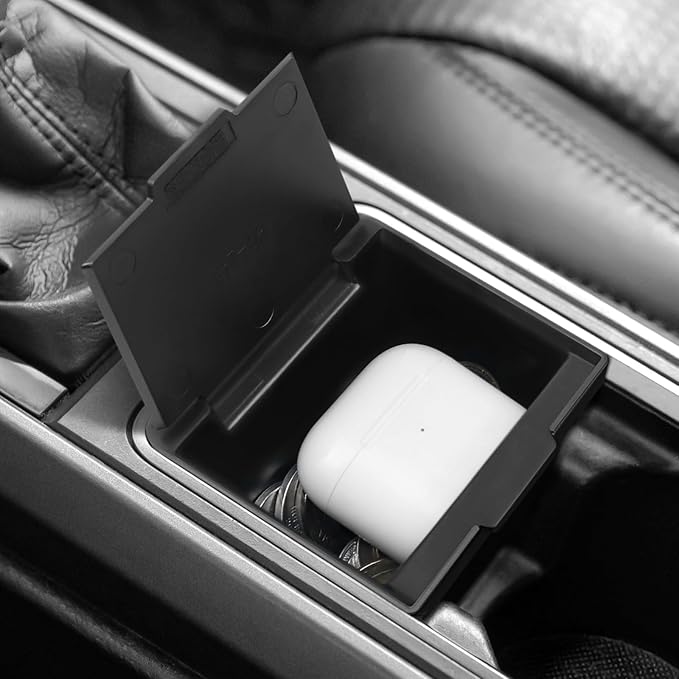 YOJOJOCO Center Console Coin Box Organizer Compatible with Toyota 2016-2020 2021 2022 2023 Tacoma Accessories ABS Material Insert Cup Holder Storage Box