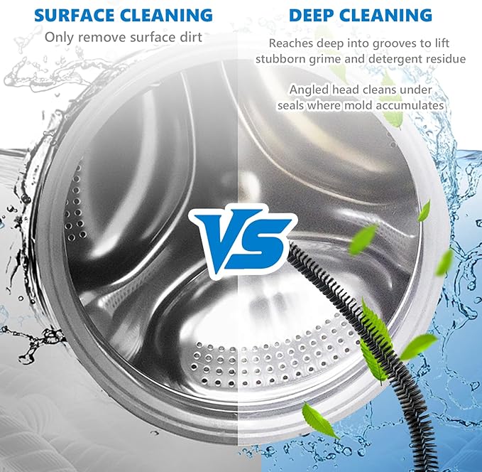 Full-Bristle Dryer Vent Cleaner Brush, Dryer Lint Brush and Lint Removal Tool for Trap and Duct, 49.21 Inches Flexible for Deep Cleaning to Remove Pet Hair & Lint and Improve Efficiency